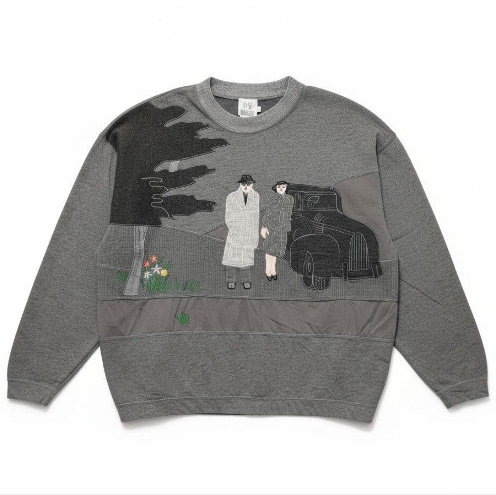 Vintage Bonnie & Cycle Patchwork Sweatshirt With Shoulder Pads Womens Size Large